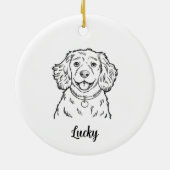Persoonlijke Spaniel Hond Kerstmis Keramisch Ornament (Achterkant)