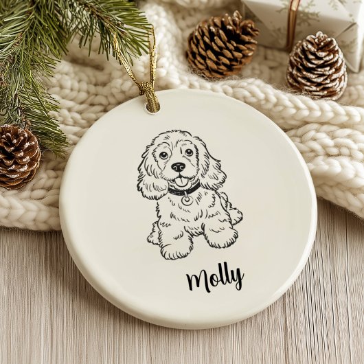 Persoonlijke Spaniel Hond Kerstmis Keramisch Ornament