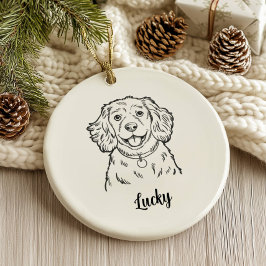 Persoonlijke Spaniel Hond Kerstmis Keramisch Ornament