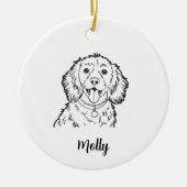 Persoonlijke Spaniel Hond Kerstmis Keramisch Ornament (Voorkant)