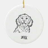 Persoonlijke Spaniel Hond Kerstmis Keramisch Ornament (Achterkant)