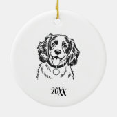 Persoonlijke Spaniel Hond Kerstmis Keramisch Ornament (Achterkant)