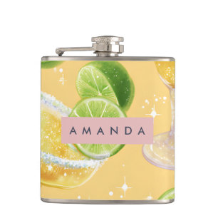 Persoonlijke Sparkle Margarita & Limoen Heupfles