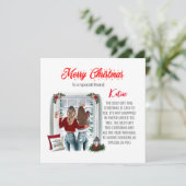 Persoonlijke speciale beste vriend kerstkaart kaart (Staand voorkant)