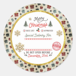 Persoonlijke speciale levering Noordpool Kerstman Ronde Sticker