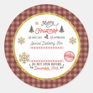 Persoonlijke speciale levering Noordpool Kerstman Ronde Sticker