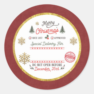Persoonlijke speciale levering Noordpool Kerstman Ronde Sticker