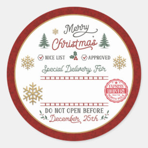 Persoonlijke speciale levering Noordpool Kerstman Ronde Sticker