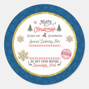Persoonlijke speciale levering Noordpool Kerstman Ronde Sticker
