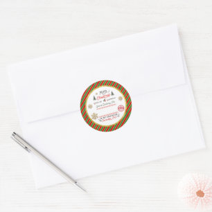 Persoonlijke speciale levering Noordpool Kerstman Ronde Sticker