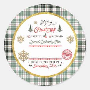 Persoonlijke speciale levering Noordpool Kerstman Ronde Sticker