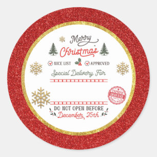 Persoonlijke speciale levering Noordpool Kerstman Ronde Sticker