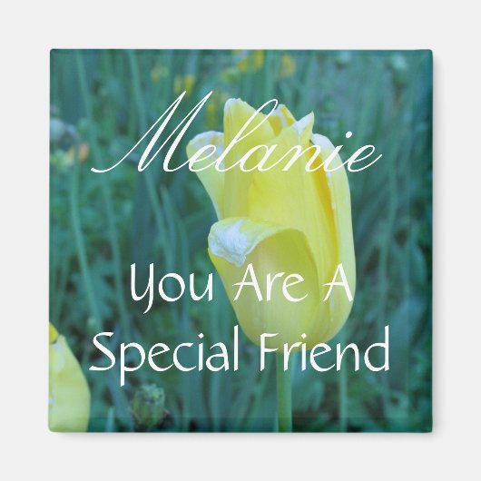 Persoonlijke Speciale Vriend Gele Tulp Magneet (Voorkant)