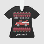 Persoonlijke speelgoedwagen Ugly met kerstkeuken Ornament (achterkant)