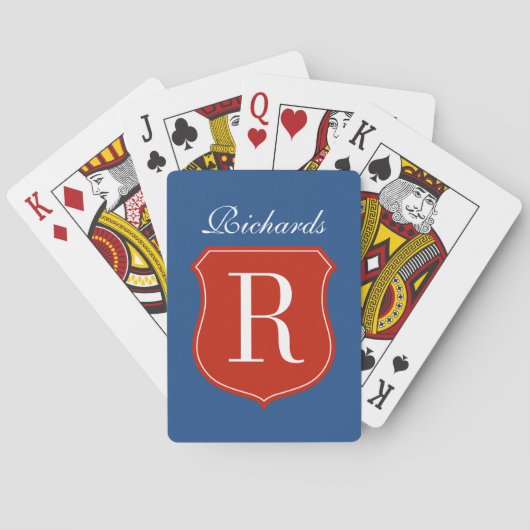 Persoonlijke speelkaarten met een monogram van de (Achterkant)