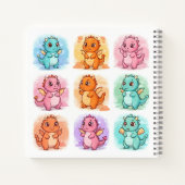 Persoonlijke speelse baby draken notitieboek (Achterkant)