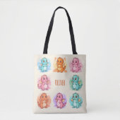 Persoonlijke Speelse Babydraken Tote Bag (Voorkant)