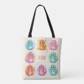 Persoonlijke Speelse Babydraken Tote Bag (Achterkant)