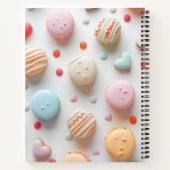 Persoonlijke Speelse Pastel Macaron & Candy Hart Notitieboek (Achterkant)