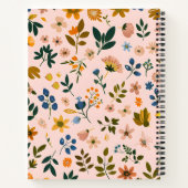 Persoonlijke Speelse Wilde Bloem in Perzik Notitieboek (Achterkant)