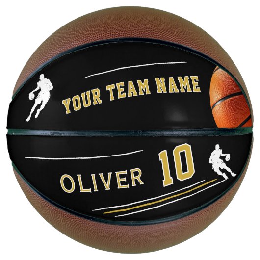 Persoonlijke Speler Teamnaam Silhouet Basketbal (Voorkant)