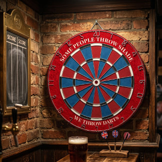 Persoonlijke spelkamerdecoratie - Leuke rood en bl Dartbord