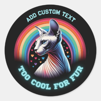 Persoonlijke Sphynx Kat Te Cool Grappig Ronde Sticker