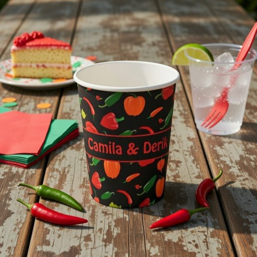 Persoonlijke Spicy Chili Pepper Party Papieren Bekers
