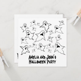 Persoonlijke spoky Halloween Ghosts Party Invitat Kaart