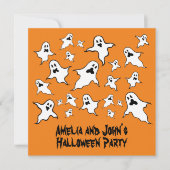 Persoonlijke spoky Halloween Ghosts Party Invitat Kaart (Voorkant)