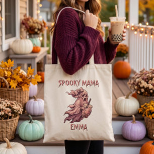 Persoonlijke Spooky Mama Roze Geest Boba Coquette Tote Bag