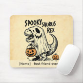 Persoonlijke Spooky Saurus Rex Halloween Muismat (Met muis)