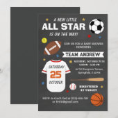 Persoonlijke Sport All Star Baby shower Kaart (Voorkant / Achterkant)