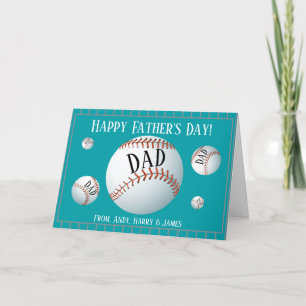 Persoonlijke sport Baseball Fathers Day Feestdagen Kaart