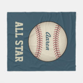 Persoonlijke sport Blue Baseball Blanket Gift Fleece Deken (Voorkant (Horizontaal))