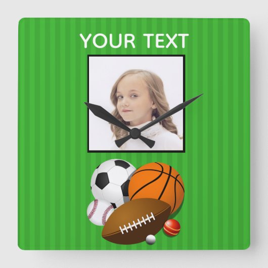 Persoonlijke sport Foto van acrylwand Vierkante Klok (Voorkant)