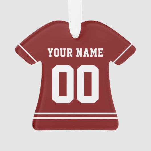 Persoonlijke sport Jersey Style Ornament (achterkant)