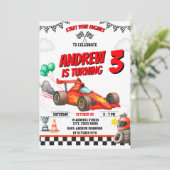 Persoonlijke Sport jongen Race Auto Verjaardag Uit Kaart (Staand voorkant)