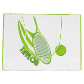 Persoonlijke sport met naam tennis groot cadeauzakje (Achterkant)