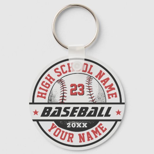 Persoonlijke sport op school voor honkbalspeler sleutelhanger (Voorkant)