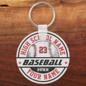 Persoonlijke sport op school voor honkbalspeler sleutelhanger (Voorkant)