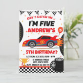 Persoonlijke Sport Race auto jongen verjaardag uit Kaart (Staand voorkant)