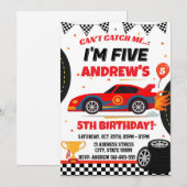 Persoonlijke Sport Race auto jongen verjaardag uit Kaart (Voorkant / Achterkant)