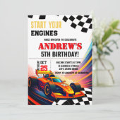 Persoonlijke Sport Race Auto modern voor jongen Kaart (Staand voorkant)