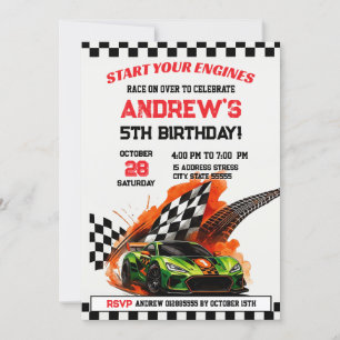 Persoonlijke Sport Race Auto Verjaardagsfeest Kaart
