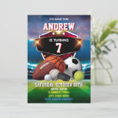 Persoonlijke Sport Verjaardag Afdrukbare uitnodigi Kaart (Staand voorkant)