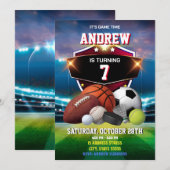 Persoonlijke Sport Verjaardag Afdrukbare uitnodigi Kaart (Voorkant / Achterkant)