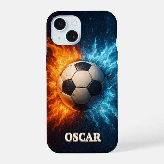 Persoonlijke sport/voetbal iPhone 15 hoesje (Achterkant)