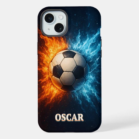 Persoonlijke sport/voetbal iPhone 15 Plus hoesje Case (Achterkant)