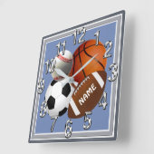 Persoonlijke Sportgerichte klok, Jouw tekst, kleur Vierkante Klok (Hoek)